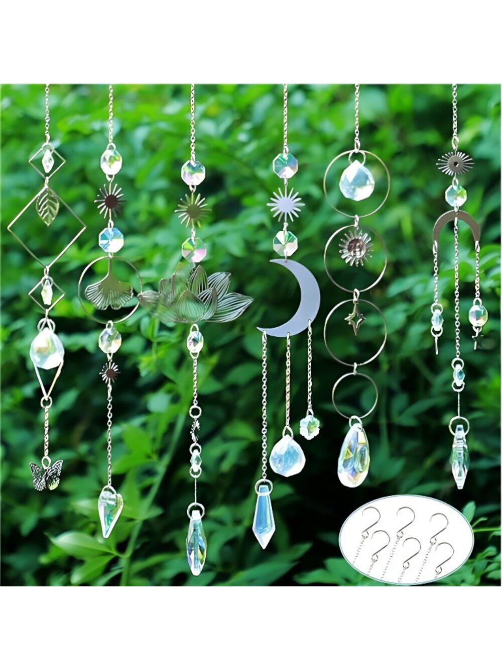 Sun Catchers, 6 Pieces Colorful Suncatchers Hanging Clear Crystal Prism Rainbow